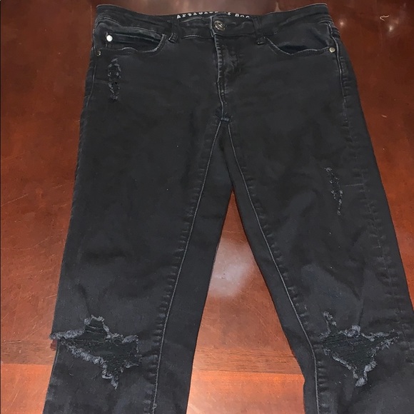 Articles of Society black distressed w holes jeans - Picture 3 of 9